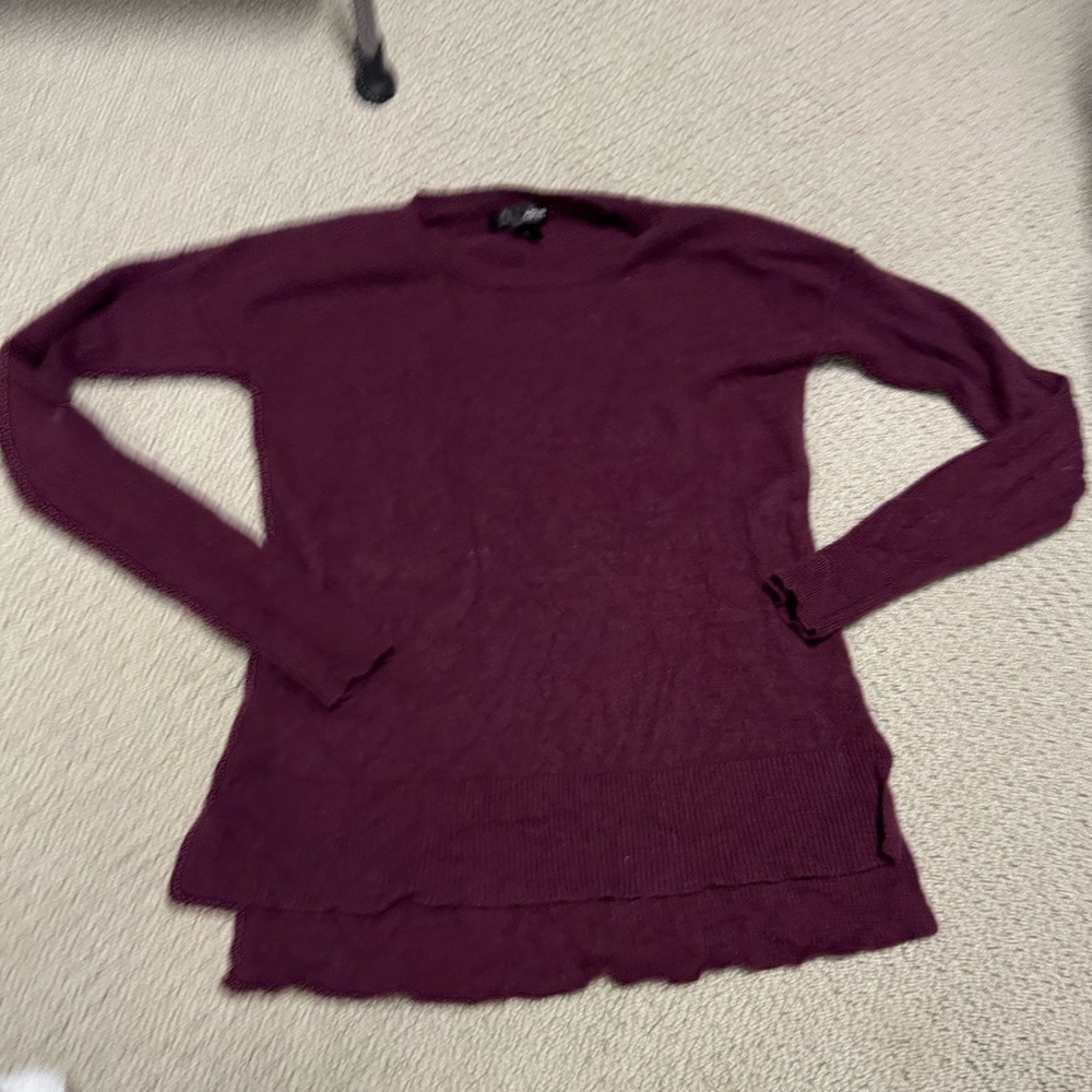 Aqua maroon cashmere sweater